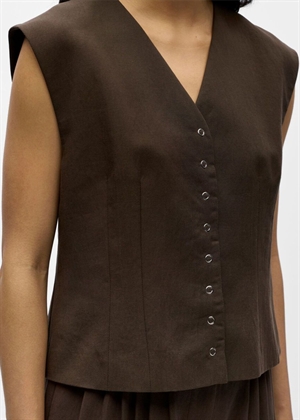 Molly sl waistcoat Seal Brown Object 